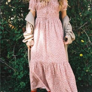 Christy Dawn Pink Floral Midi Dress